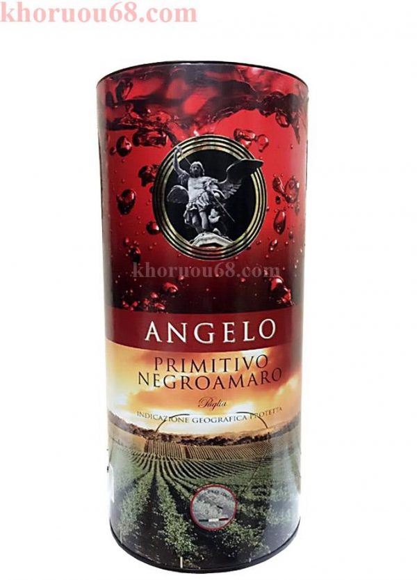 Rượu Vang Bịch Ý đỏ ANGELO PRIMITIVO - 3l ( 14%VOL ) nhập khẩu