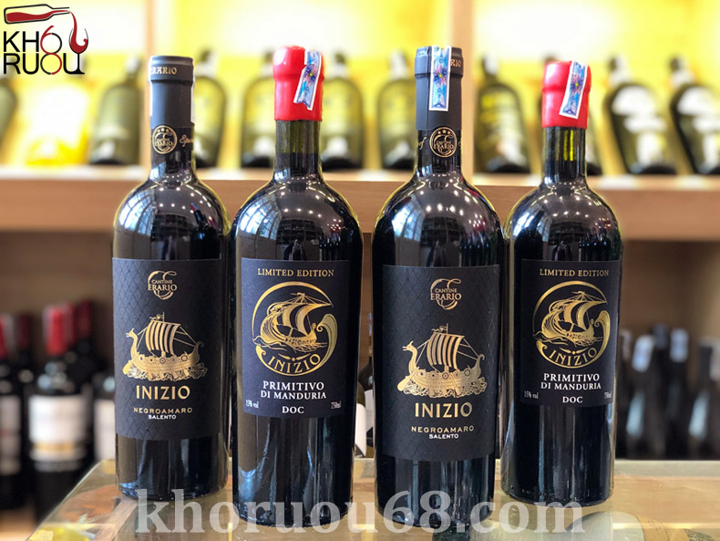 Rượu vang Ý đỏ Inizio Primitivo di Manduria chính hãng