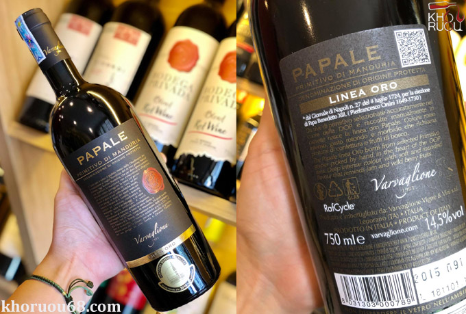 Rượu Vang Ý PAPALE Primitivo