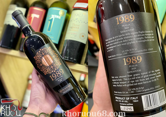 Rượu Vang Ý đỏ 1989 Puglia nhập khẩu