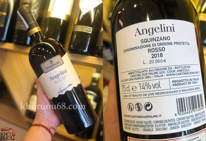 Rượu vang Ý đỏ Angelini chính hãng