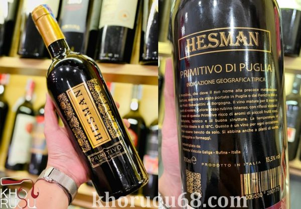 Rượu Vang Ý Hesman Primitivo Limited Edition