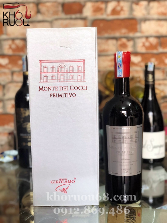 Rượu Vang Ý đỏ Monte Dei Cocci - Hộp Quà chính hãng