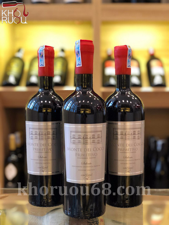 Rượu Vang Ý đỏ MONTE DEI COCCI 16 độ nhập khẩu