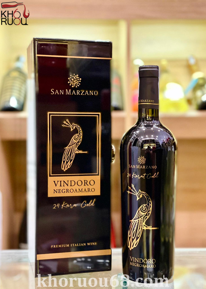 Rượu Vang Ý Vindoro 24 Karat Gold ( Vang Con Công )