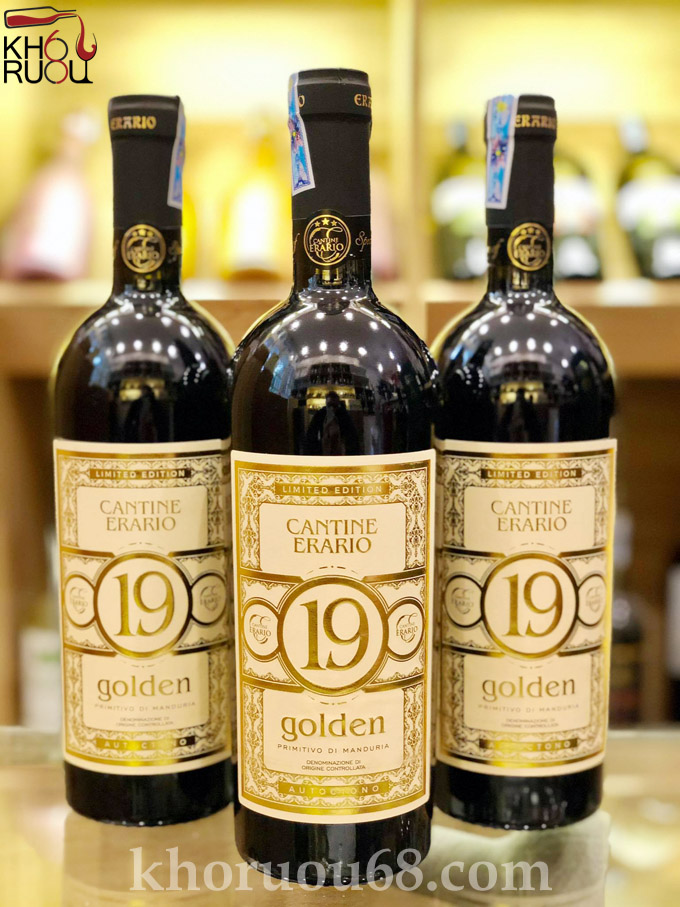 Rượu Vang ý đỏ Cantine Erario Golden 19 độ nhập khẩu