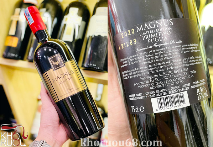 Rượu vang Ý đỏ Magnus Limited Edition Primitivo chính hãng