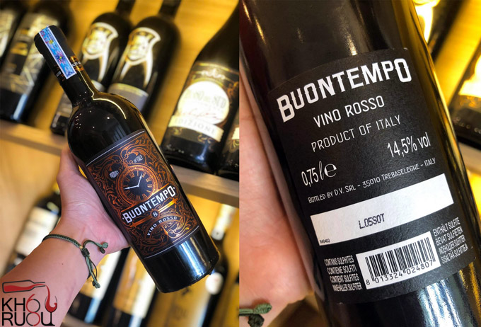 Rượu Vang Ý đỏ Buontempo Vino Rosso nhập khẩu