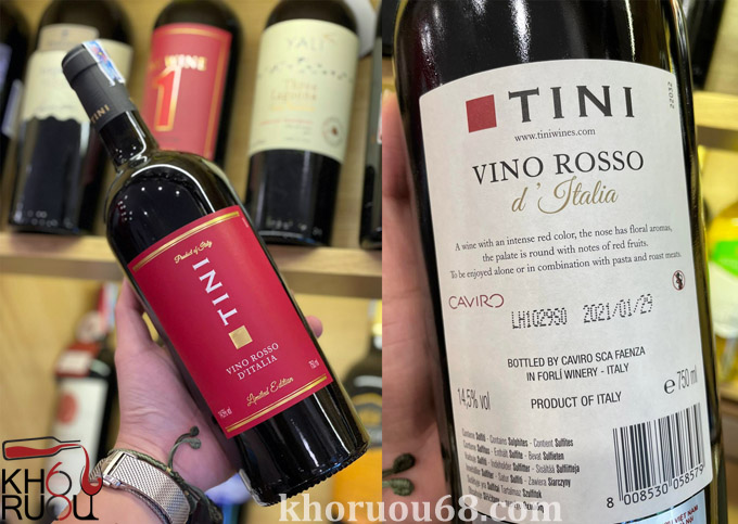 Rượu Vang ý đỏ Tini Vino Rosso D’Italia nhập khẩu