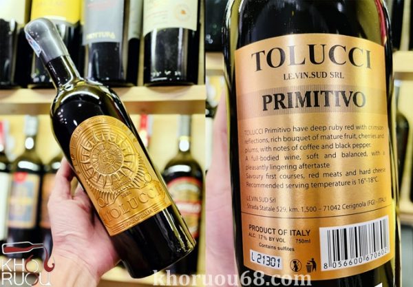 Rượu Vang Ý Tolucci 17 Độ