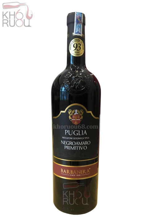 Rượu Vang Ý đỏ Barbanera Puglia nhập khẩu