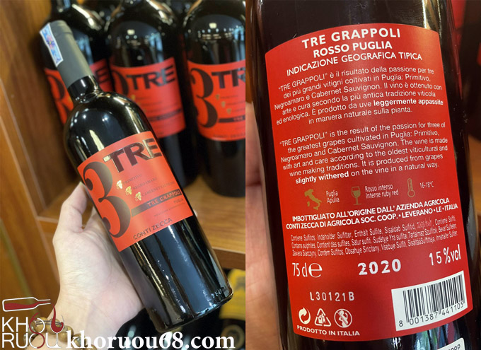 Rượu vang Ý 3 Tre Grapolli