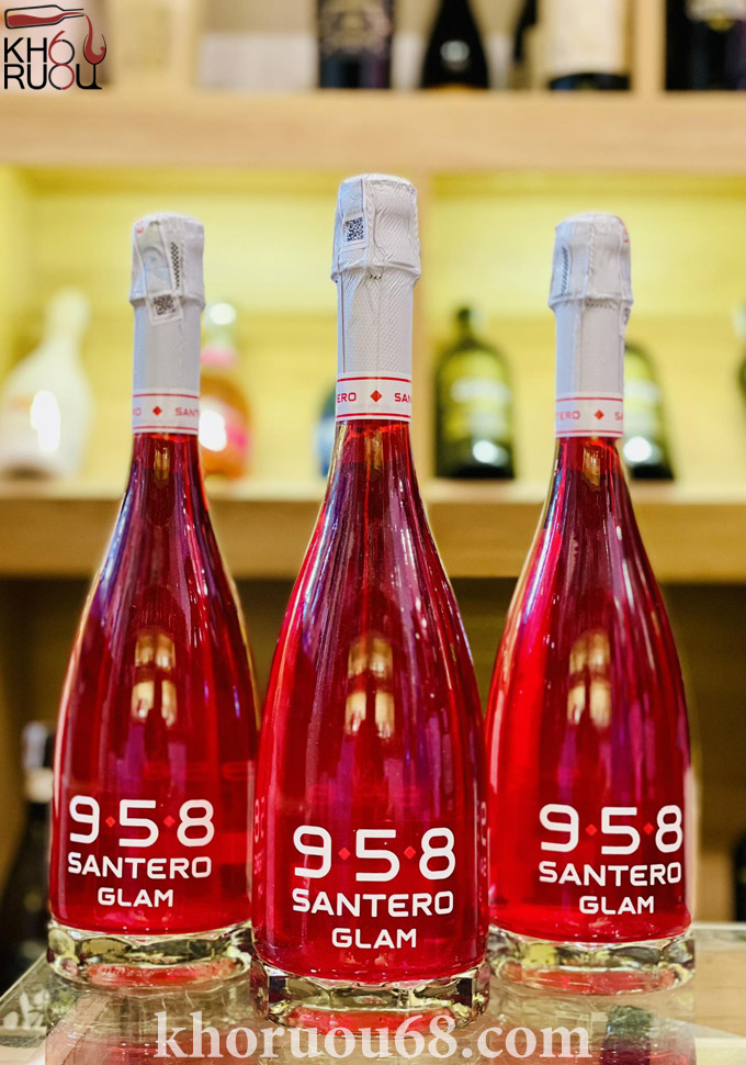 Rượu vang nổ Santero 958 Glam Red